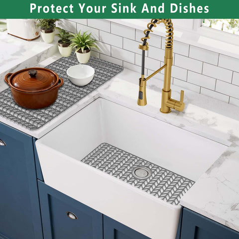 GUUKIN easy-clean kitchen sink mat for sink removable for quick cleaning