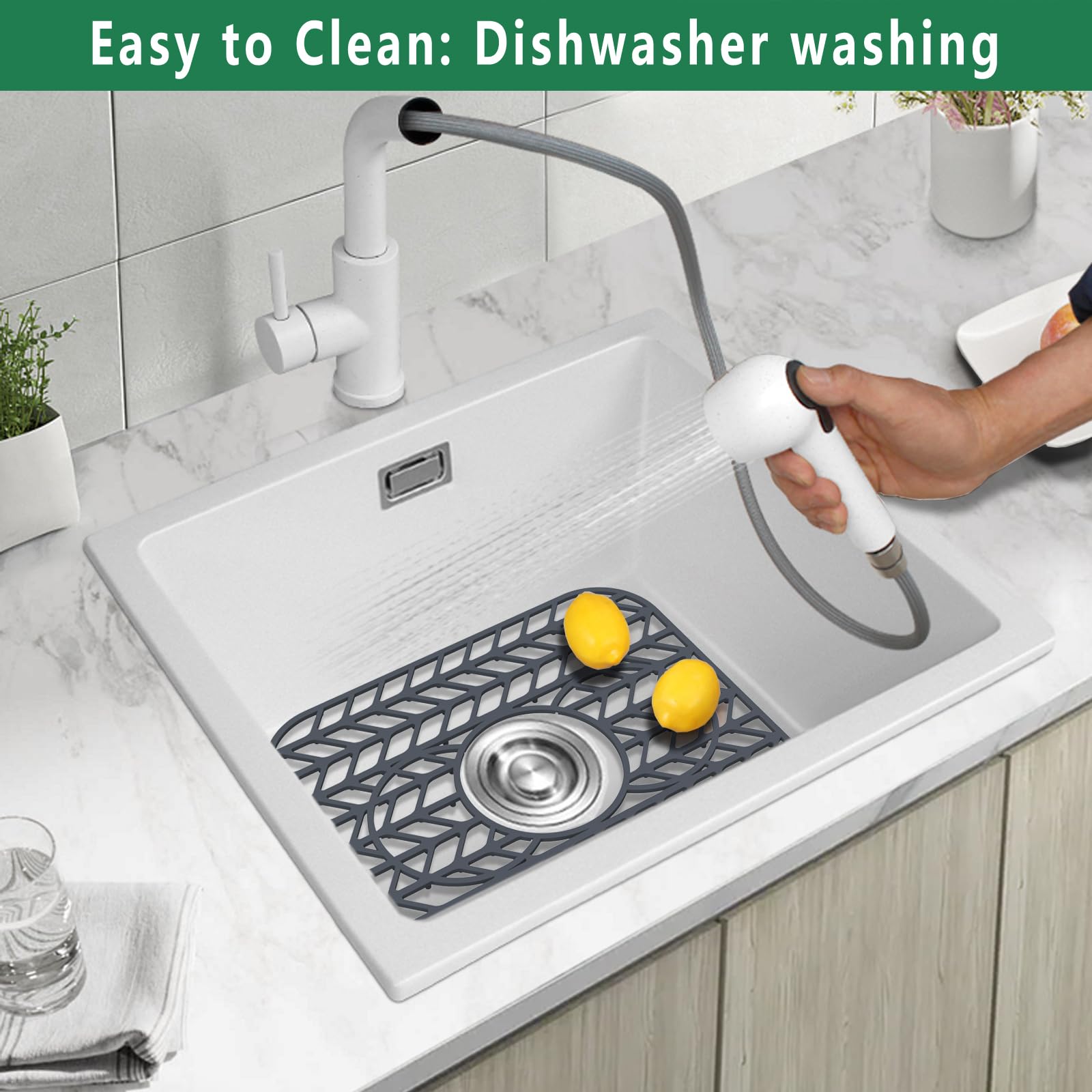 GUUKIN elevated mat promotes water flow and drainage toward the drain.