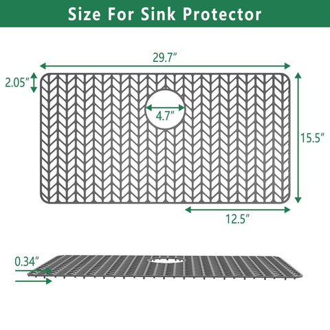 GUUKIN farmhouse sink protector grey fits curved edges while cushioning fragile glassware