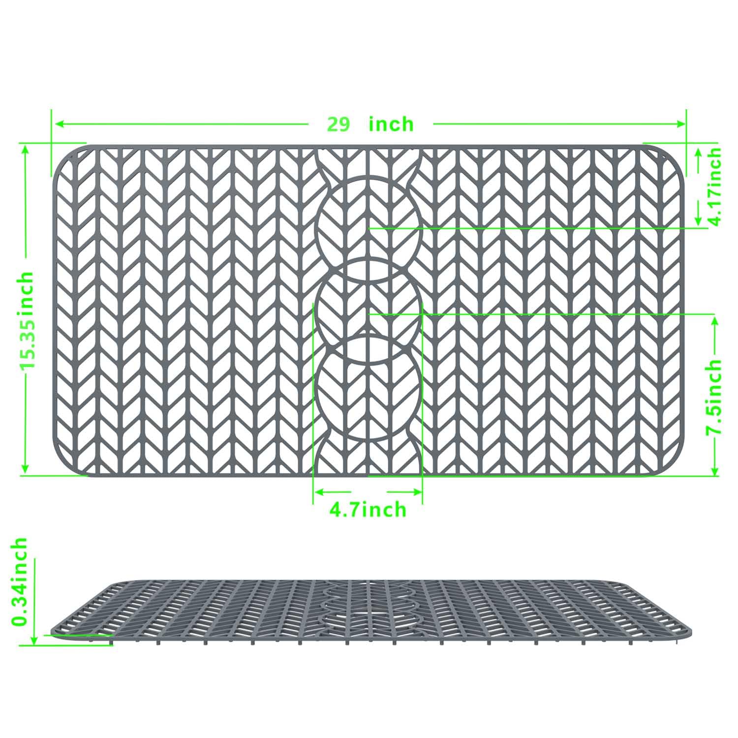 GUUKIN heat-resistant silicone sink mat safe for hot cookware.