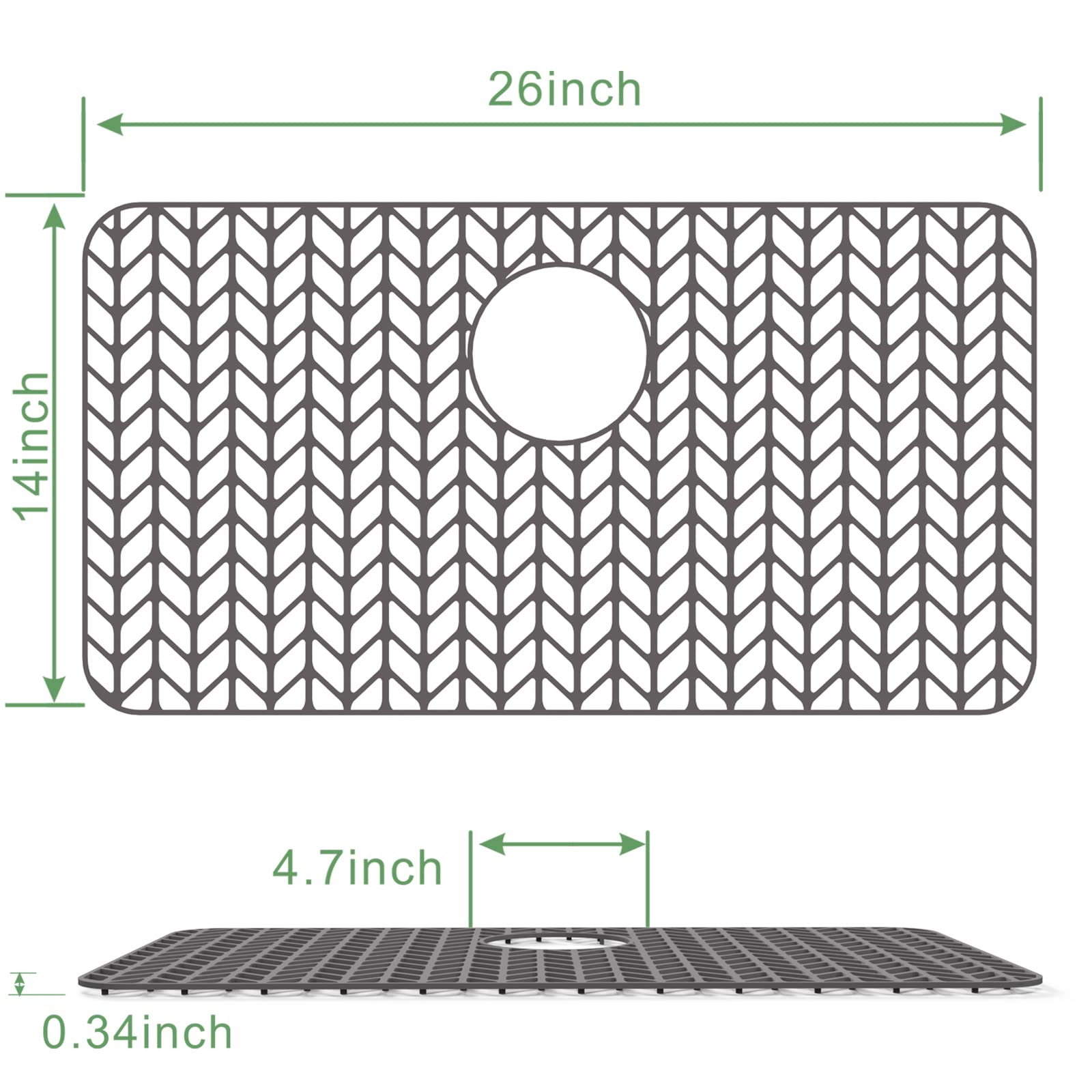 GUUKIN silicone grid protects porcelain and stainless bottoms from impact.