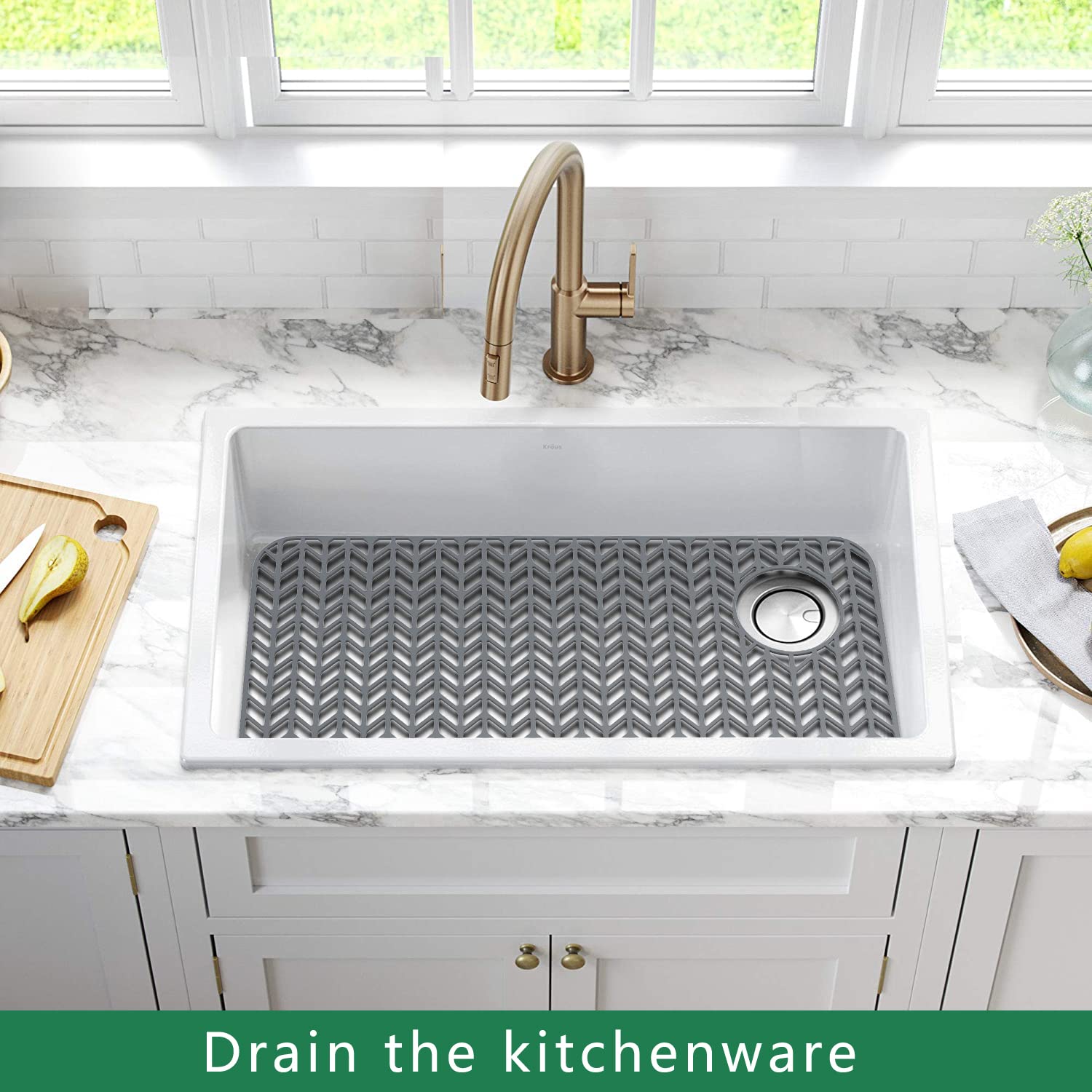 GUUKIN silicone sink mat heat resistant for hot pots in the sink.