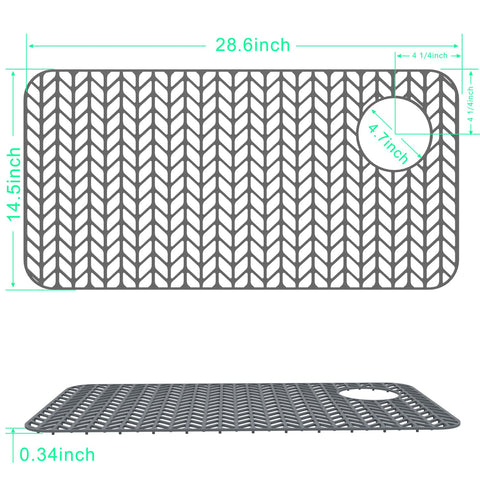 GUUKIN mat with drainage design guides fluids toward the sink for drying.