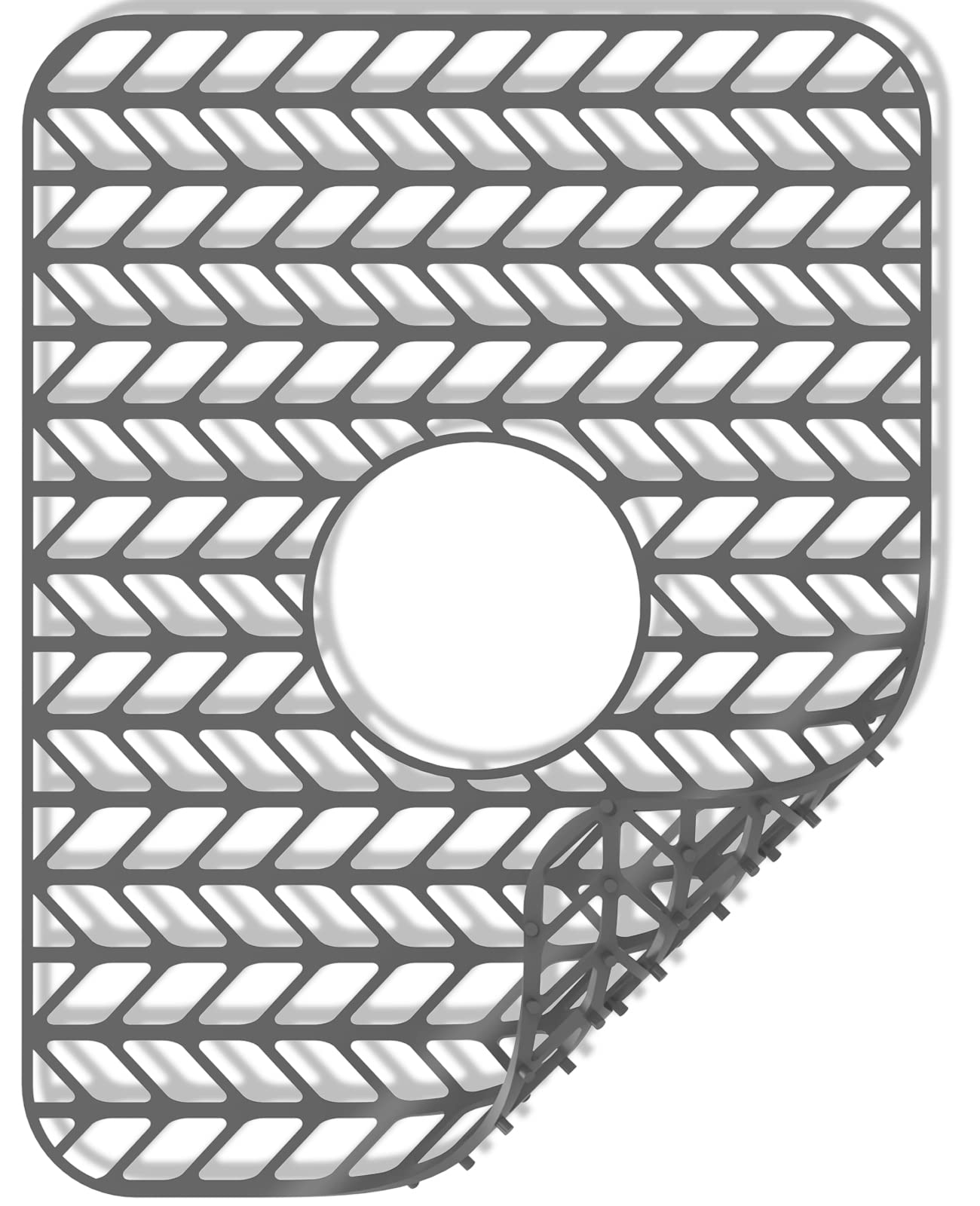 GUUKIN sink grid with centered drain for improved water flow and sink protection