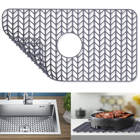 GUUKIN sink mat grid 26x14 inches protects the sink bottom from scratches and impact