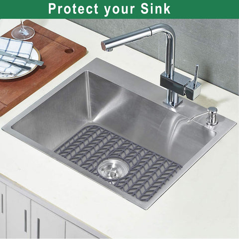 GUUKIN sink protector keeps dishes stable and prevents slipping during washing.