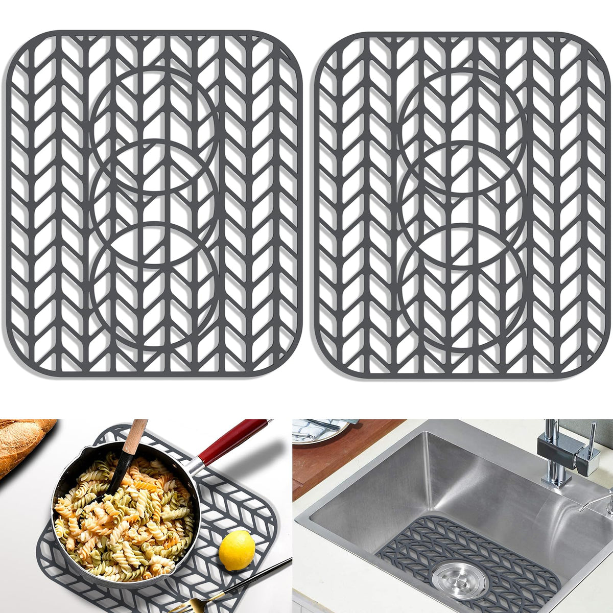 GUUKIN sink protector under the sink; protects porcelain from scratches.