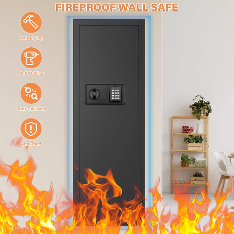GUVELI fireproof in-wall safe between studs installation with precise 16-inch centers