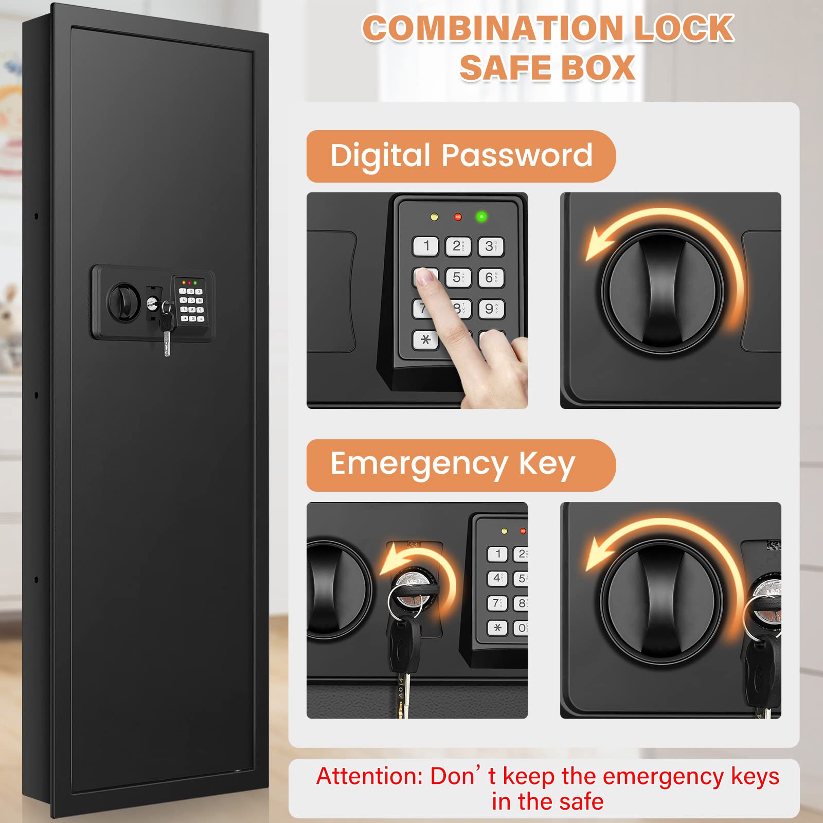 GUVELI fireproof safe heavy-duty steel construction with durable finish
