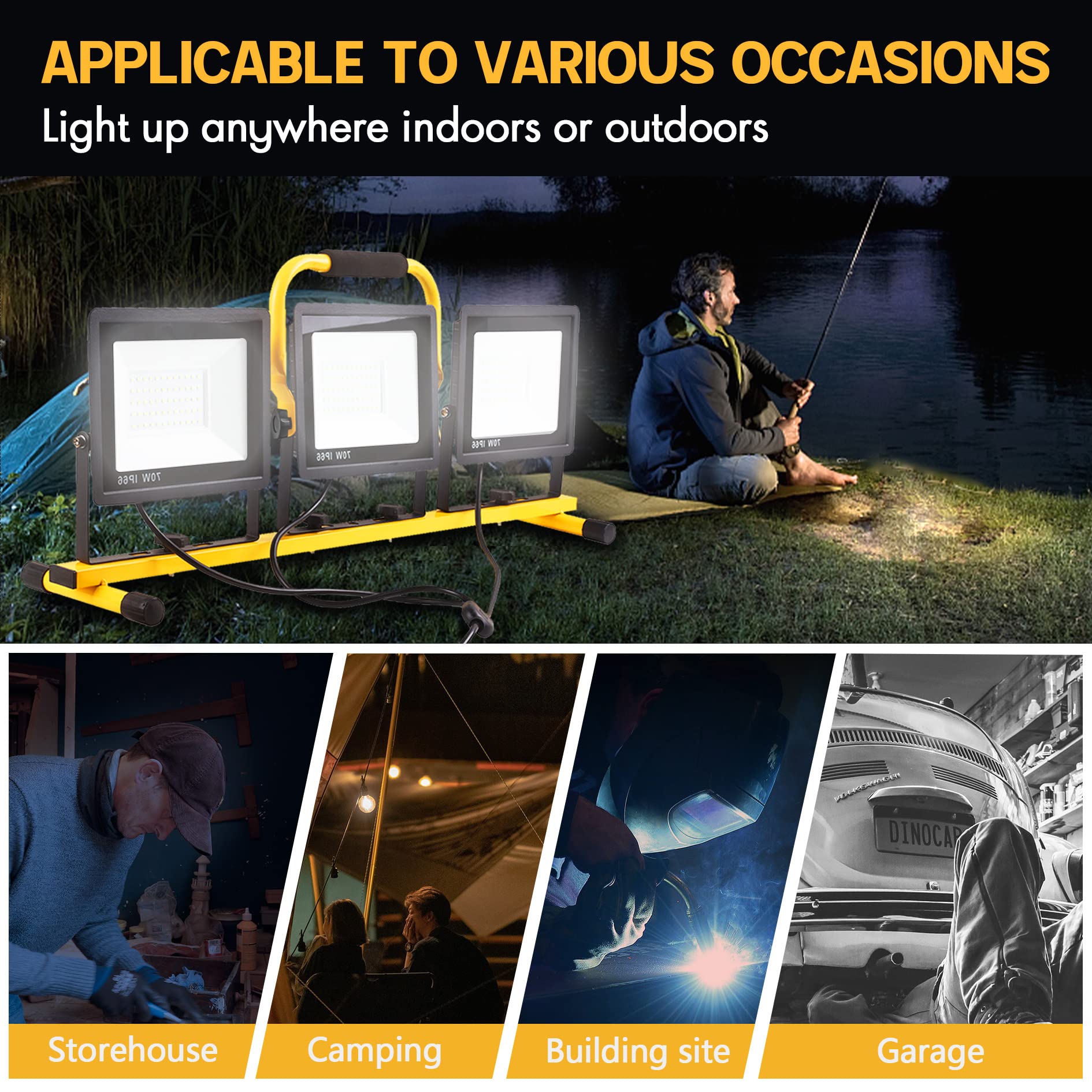 GUWELL 360-degree rotation lets you aim light precisely.
