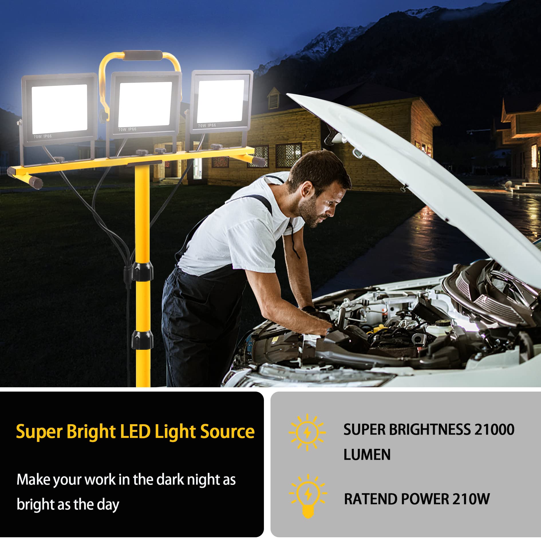 GUWELL detachable light heads enable handheld use for versatile tasks.