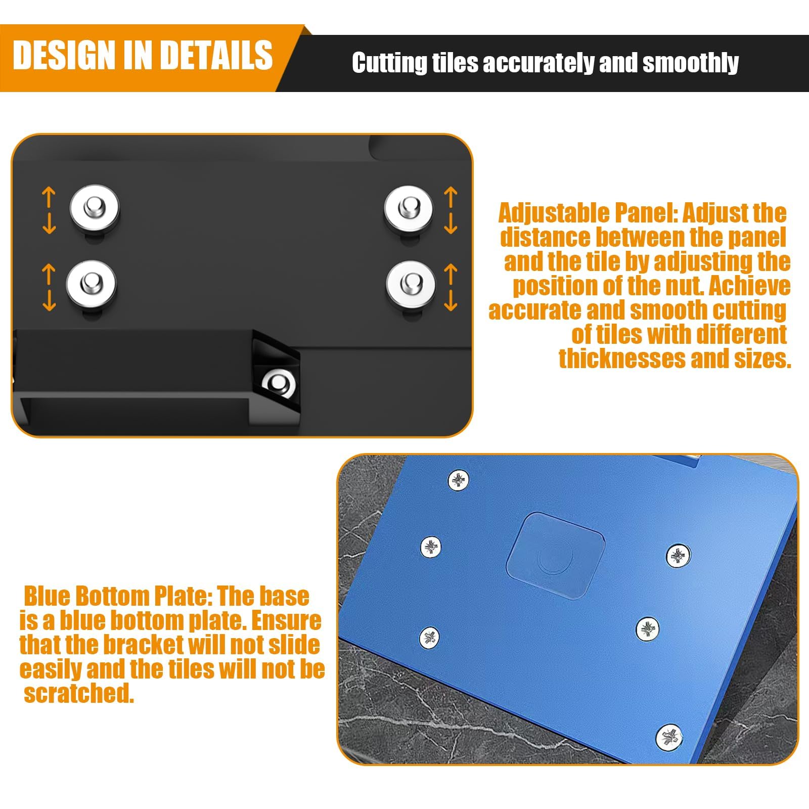 Guweta smooth bottom plate prevents scratching and minimizes vibration