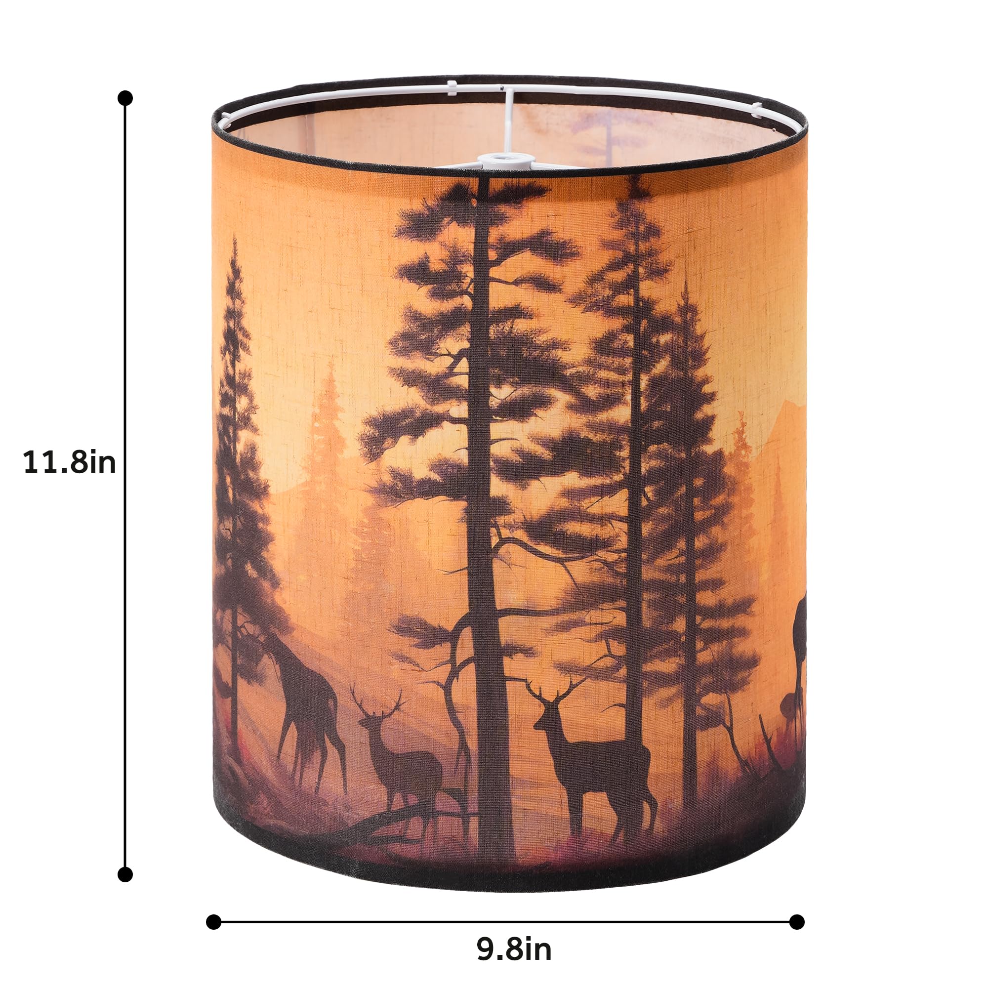 GUZEIR deer print fabric lampshade closeup showing texture