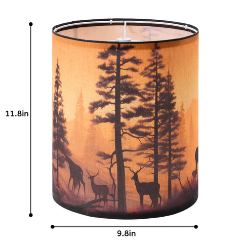 GUZEIR deer print fabric lampshade closeup showing texture