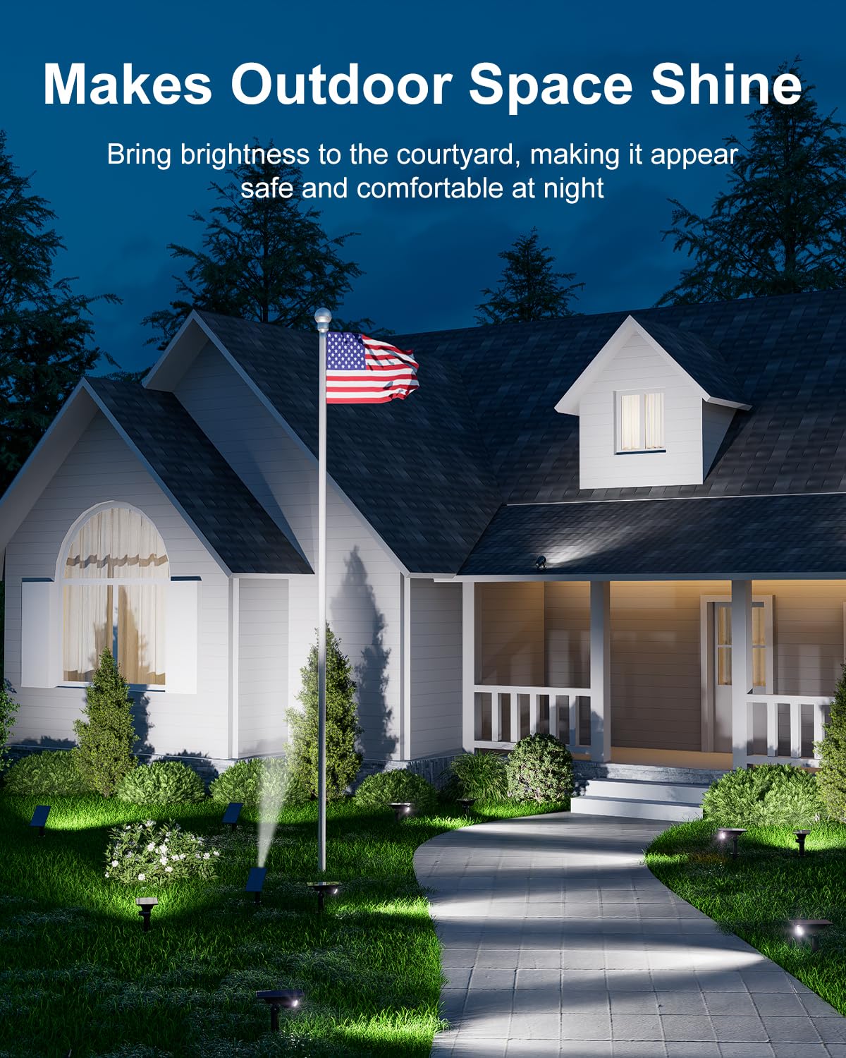 GVSHINE energy-saving solar lamp reduces electricity use while brightening outdoor spaces