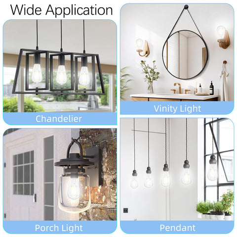 GvvooHome 10-pack Edison bulbs for easy home lighting upgrades.