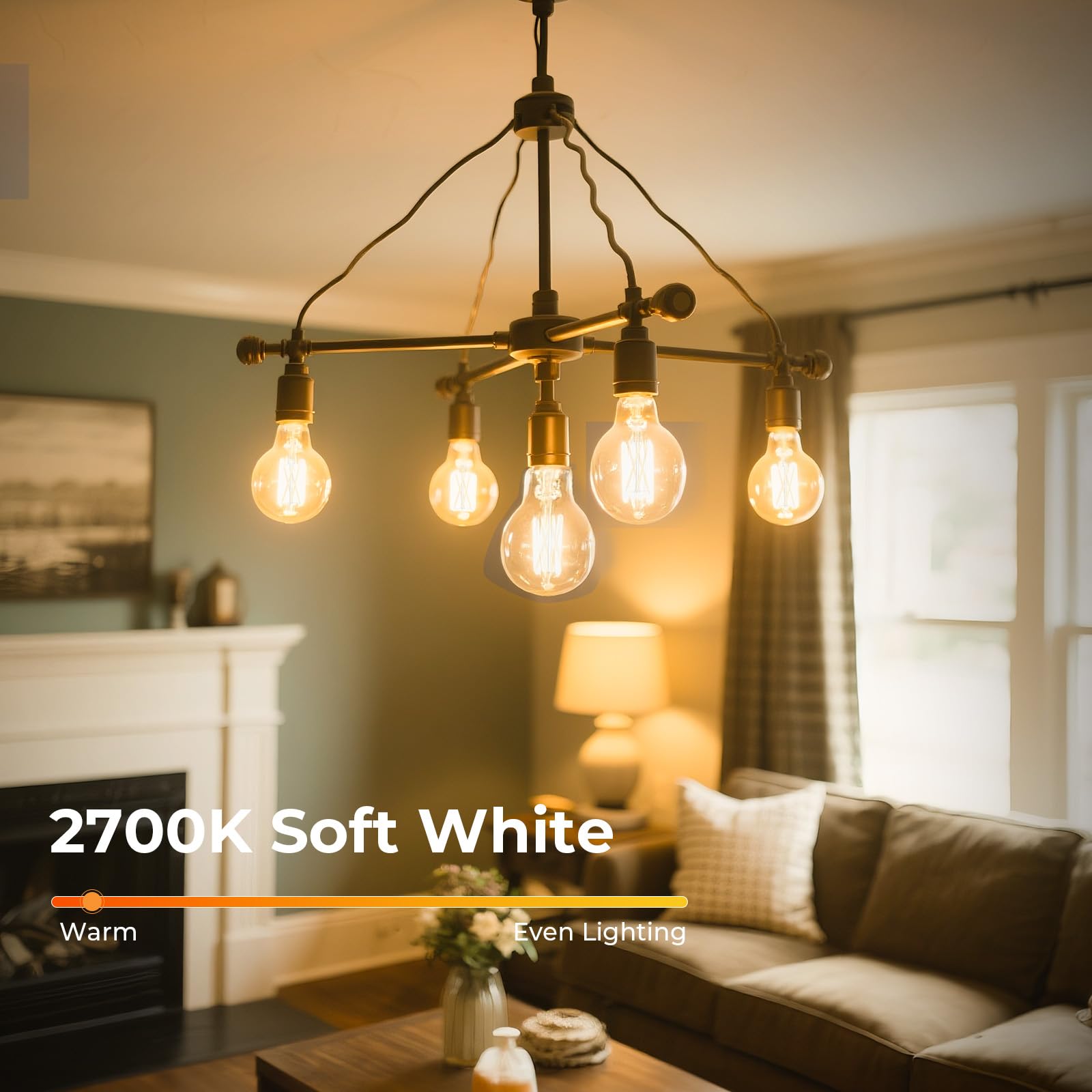 GvvooHome 2700K soft white light for cozy living spaces.
