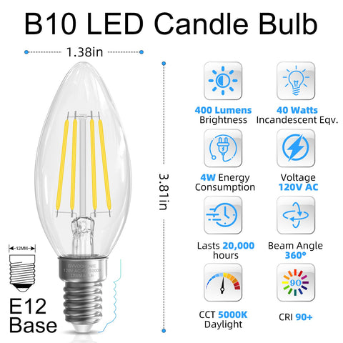 GvvooHome bulb highlighted for decorative chandeliers with clear filament display