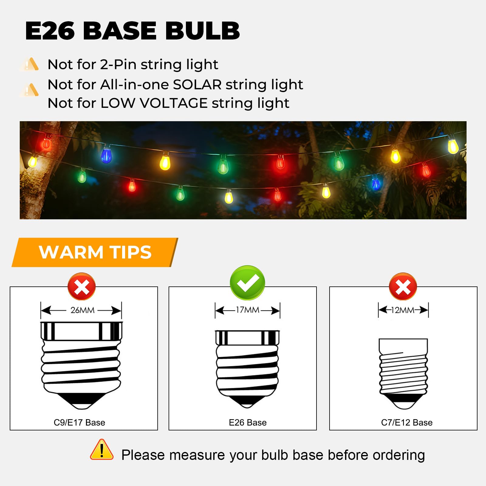 GvvooHome E26 base bulbs are dimmable for customizable mood in evenings.