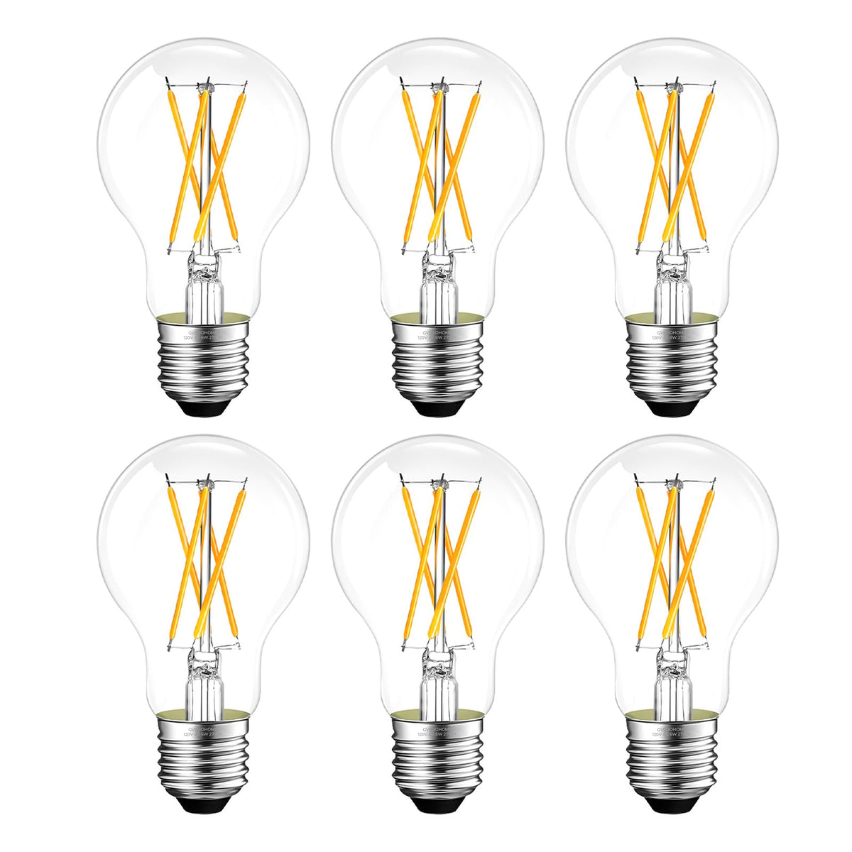 GvvooHome dimmable E26 LED bulb front view with warm 2700K glow.