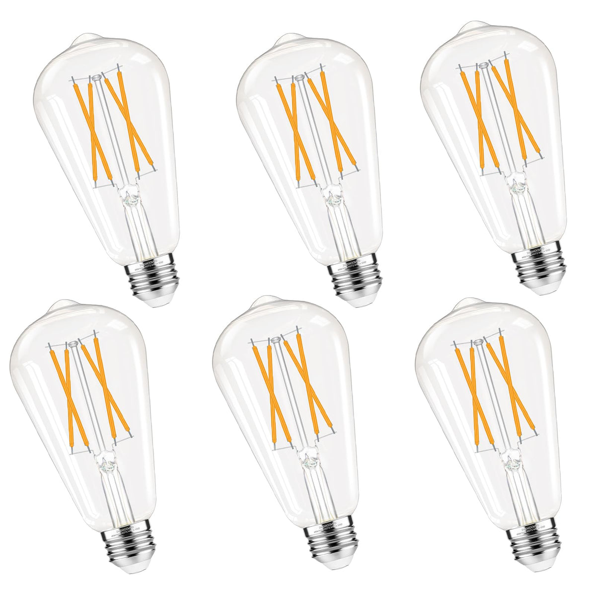 GvvooHome dimmable Edison bulbs in clear glass provide warm, cozy ambiance