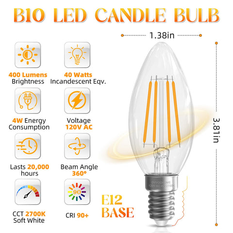 GvvooHome E12 bulb showing 40W-equivalent brightness at 400 lumens