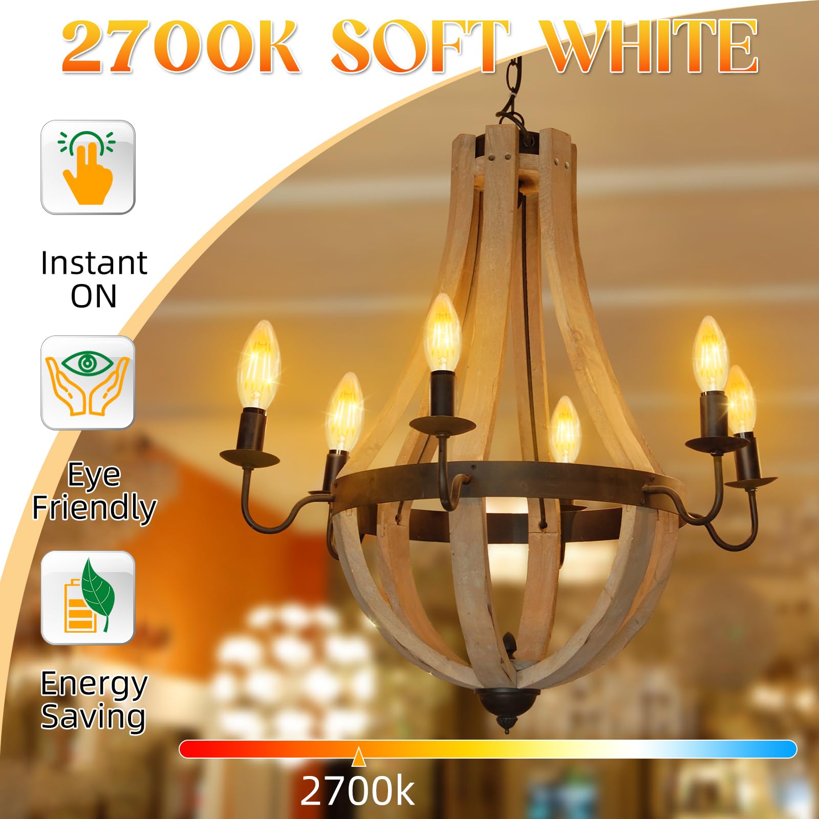 GvvooHome E12 LED bulb in warm 2700K soft white