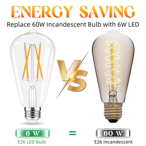 GvvooHome E26 bulb offers energy-efficient 6W, 600LM for daily use.