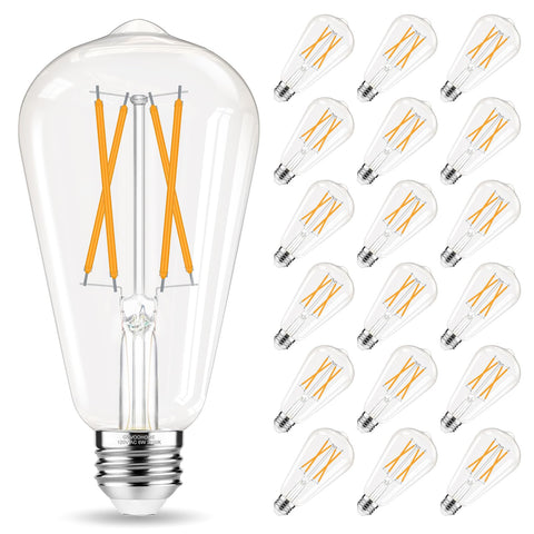 GvvooHome E26 bulb with clear glass and vintage filament for warm living room lighting.
