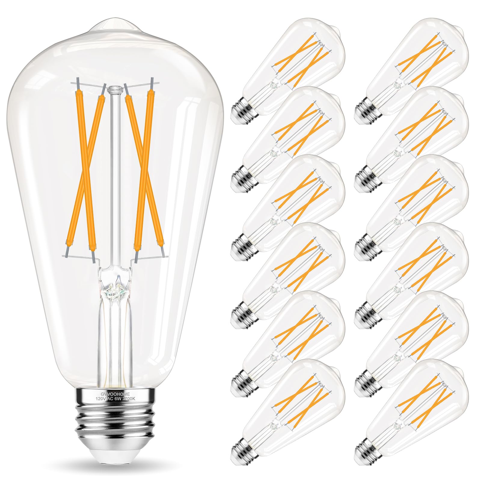 GvvooHome Edison bulb with clear glass filament for pendants.
