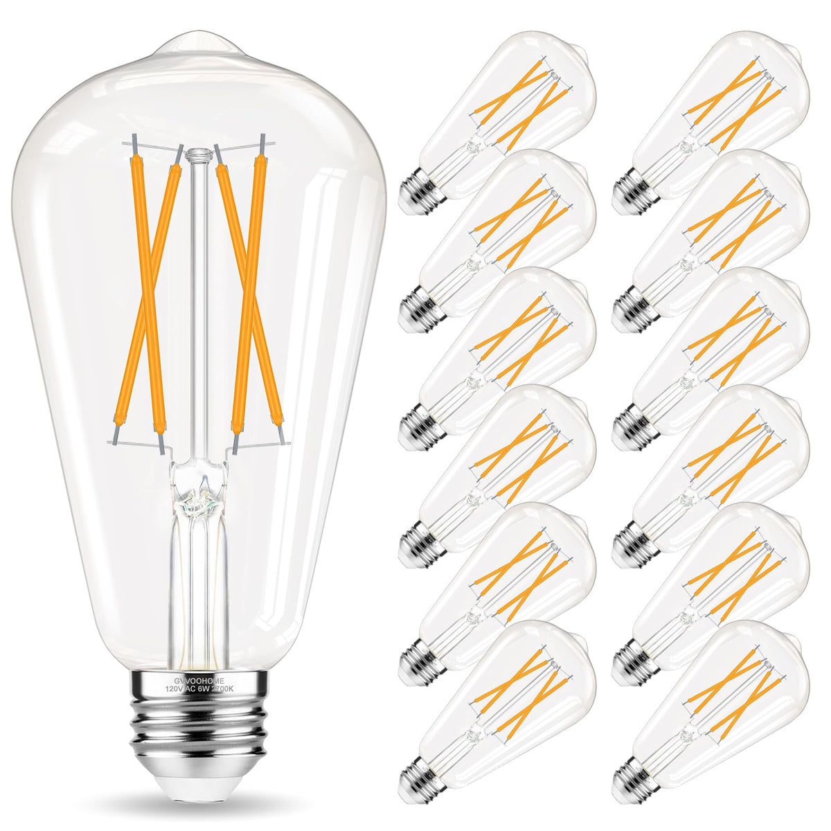 GvvooHome Edison bulb with clear glass filament for pendants.