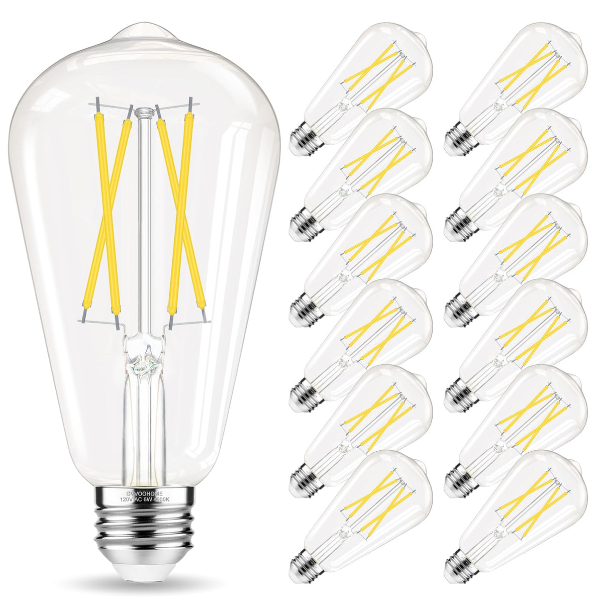 GvvooHome Edison bulbs with clear glass for vivid brightness and vintage allure