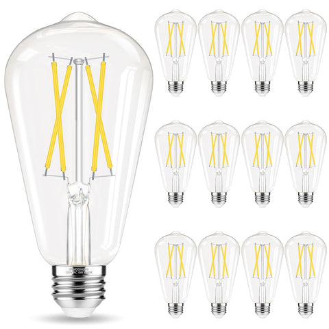 GvvooHome ST58 Edison bulb in clear glass close-up, vintage style for stylish lighting.