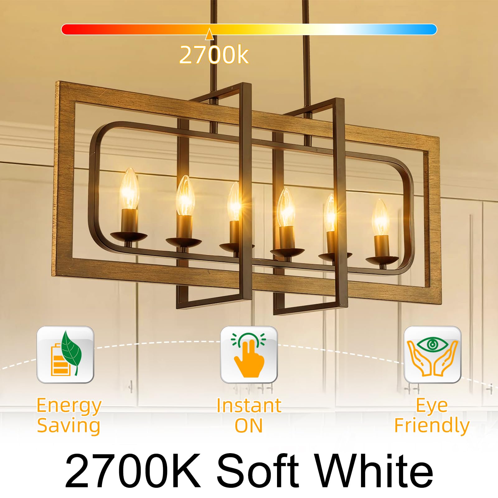 GvvooHome LED candle bulb 2700K filament detail with warm glow