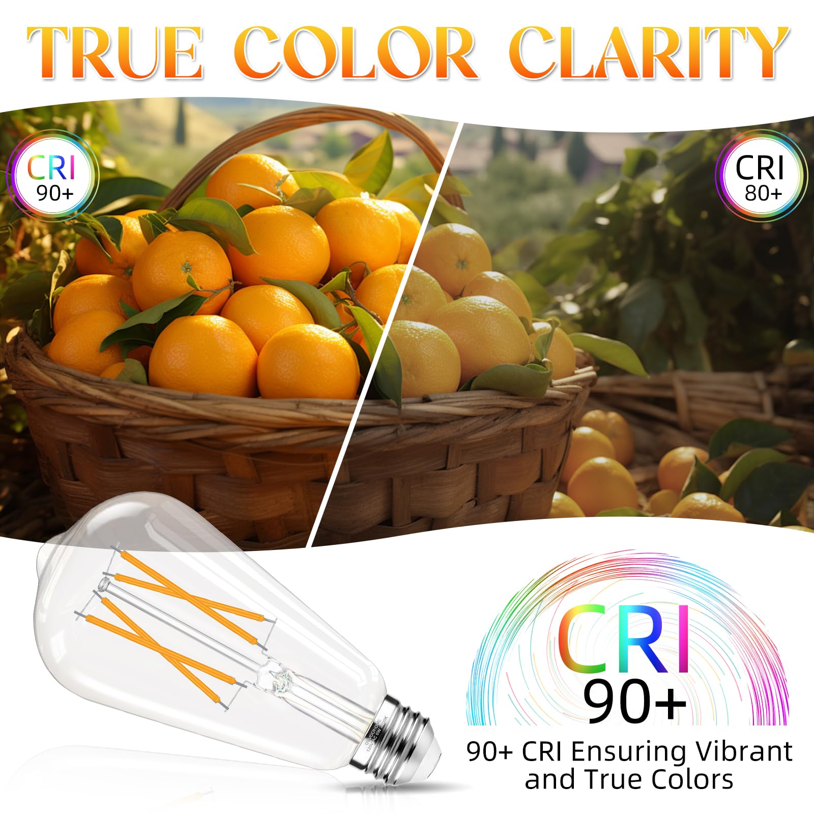 Non-dimmable Edison bulb maintains consistent brightness in fixtures.