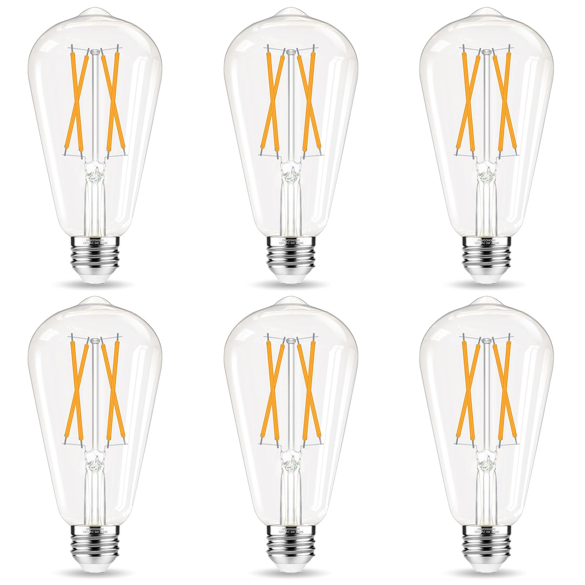 GvvooHome LED Edison bulb with soft white 2700K and clear glass for warm ambiance.