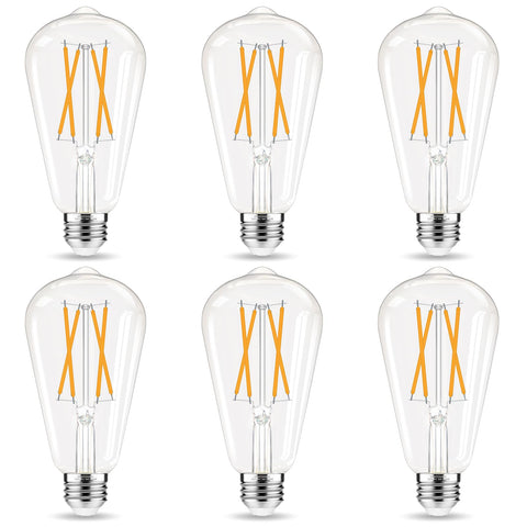 GvvooHome LED Edison bulb with soft white 2700K and clear glass for warm ambiance.