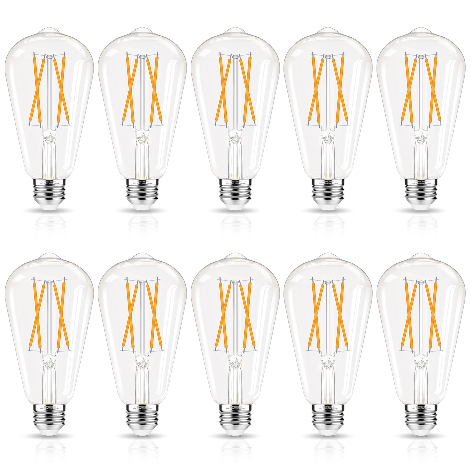 GvvooHome LED Edison bulbs dimmable 60W equivalent for cozy living spaces.
