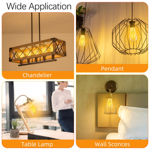 GvvooHome 10-pack Edison bulbs for multiple fixtures in one purchase.