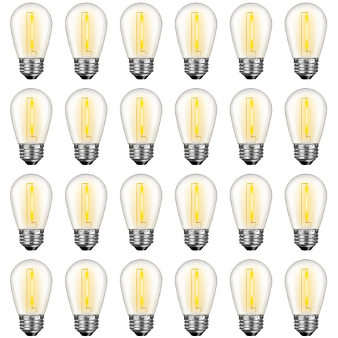 GvvooHome S14 dimmable waterproof bulbs for outdoor string lights.