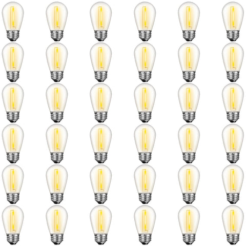 GvvooHome S14 outdoor bulb replacement for weatherproof string lights, patio-ready.