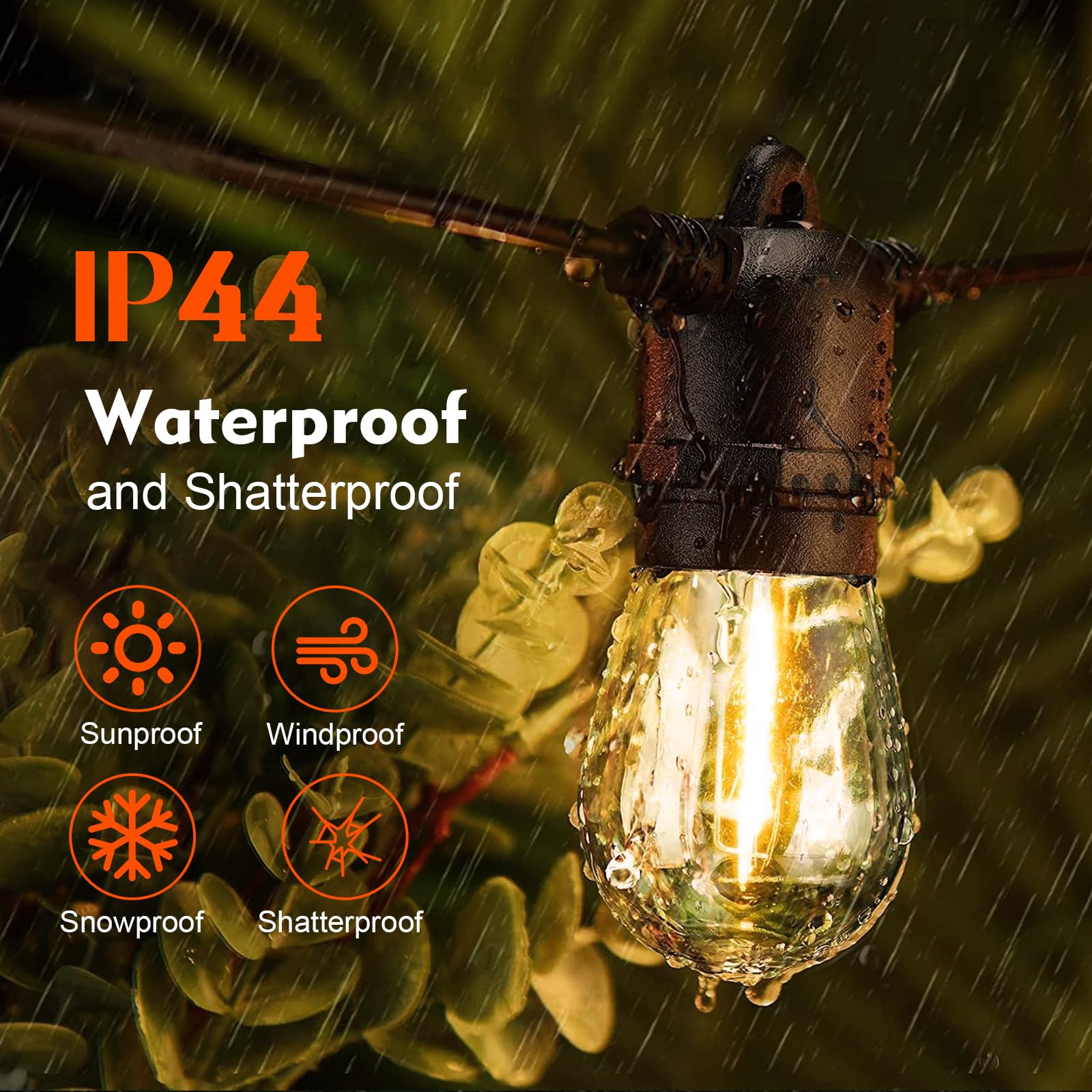 GvvooHome shatterproof outdoor bulbs for durable patio lighting.