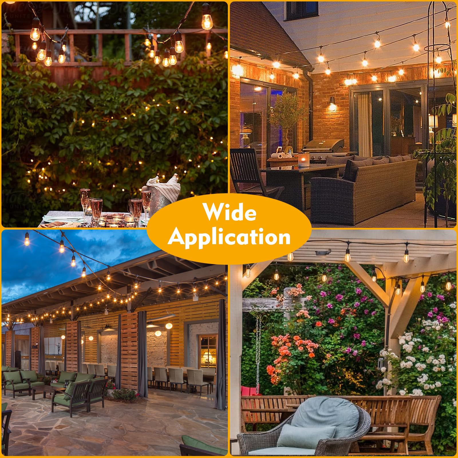 GvvooHome two-year warranty on outdoor S14 bulbs.