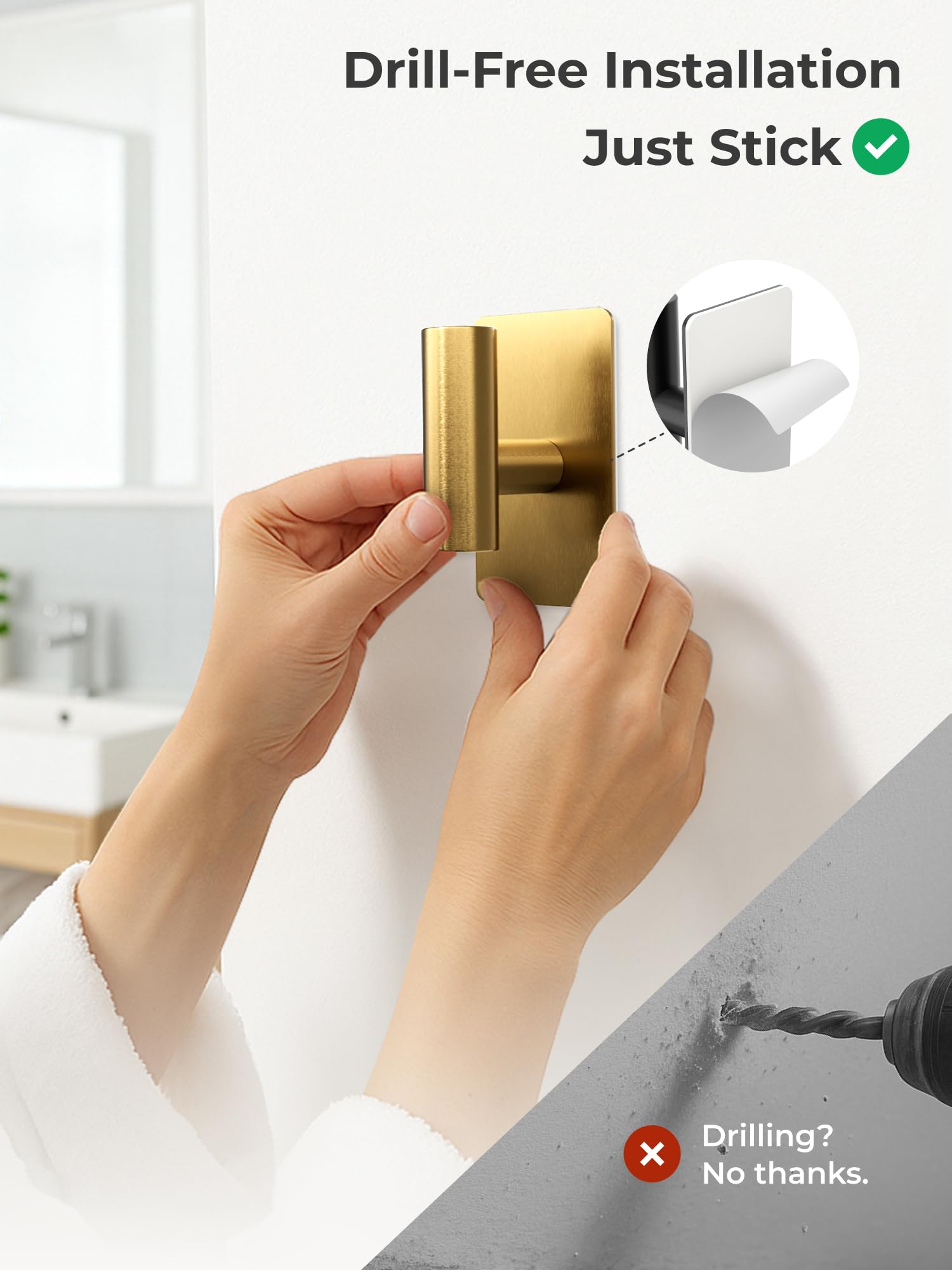 GWAAZXGZ towel hooks brushed gold finish resists wear with stylish glow.