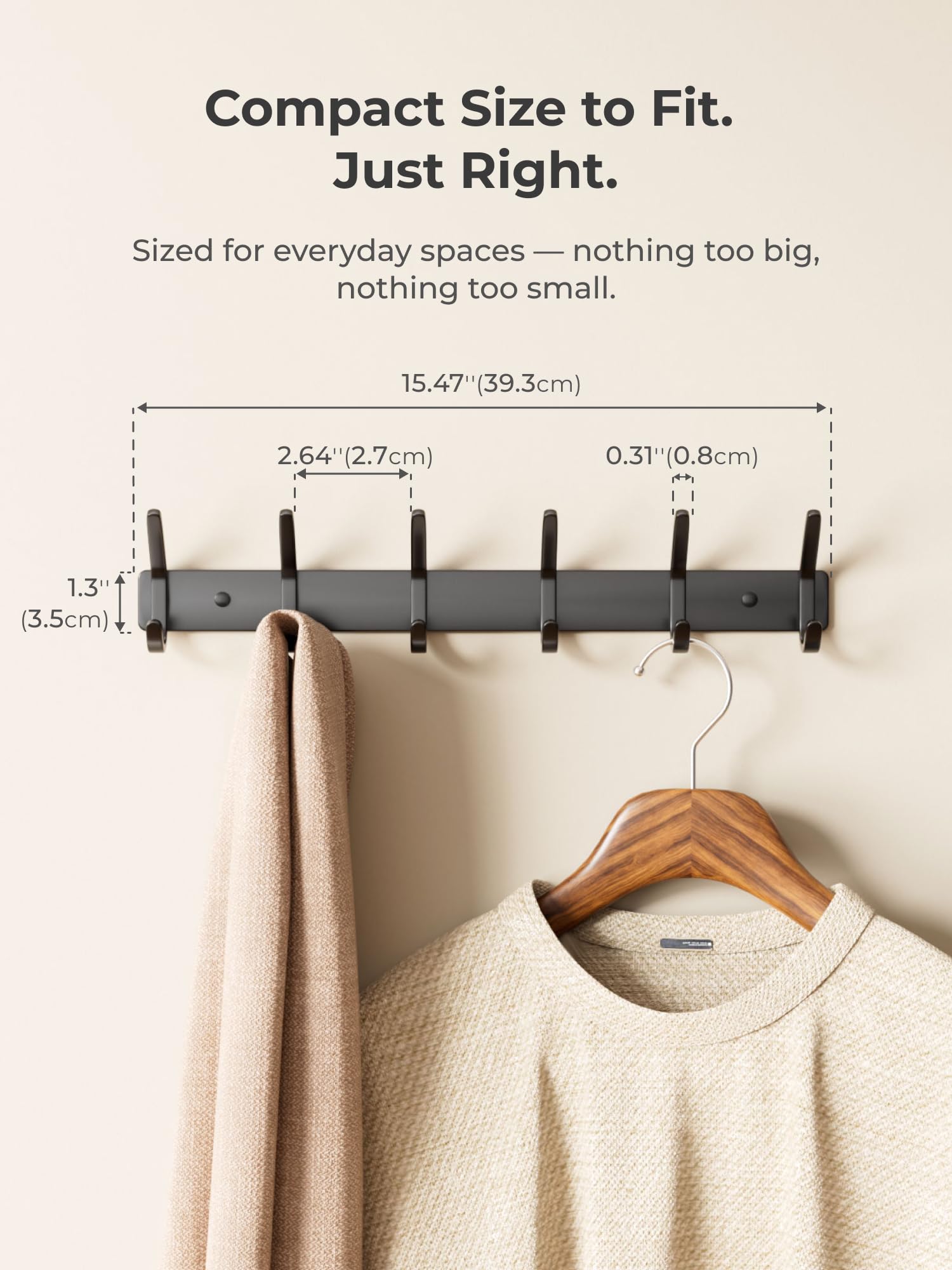 GWAAZXGZ six-hook wall rack mounted for coats and bags