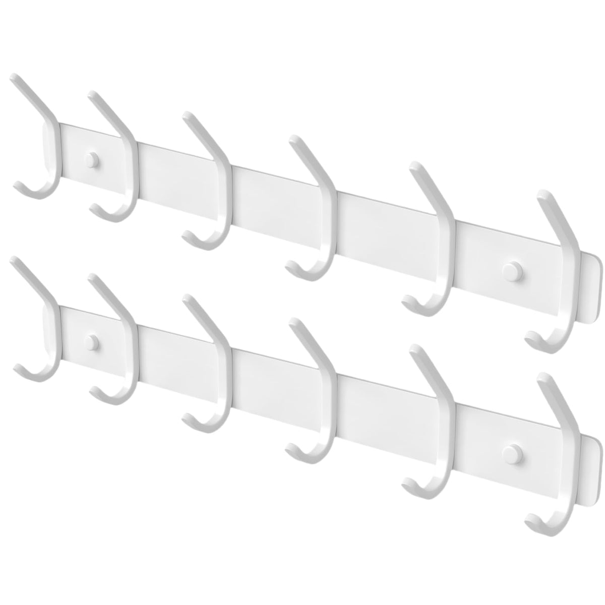 GWAAZXGZ coat rack wall mount with 6 hooks in matte white for entryway organization
