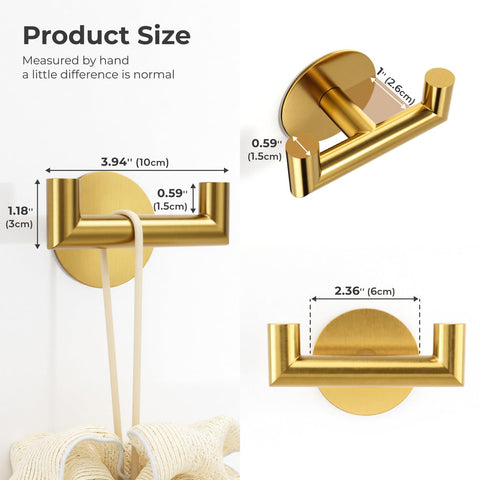 GWAAZXGZ no-drill adhesive hook offers easy, tool-free setup for bathrooms.
