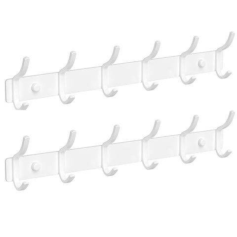 GWAAZXGZ white wall-mounted coat rack with arc hooks for tidy entryway storage.