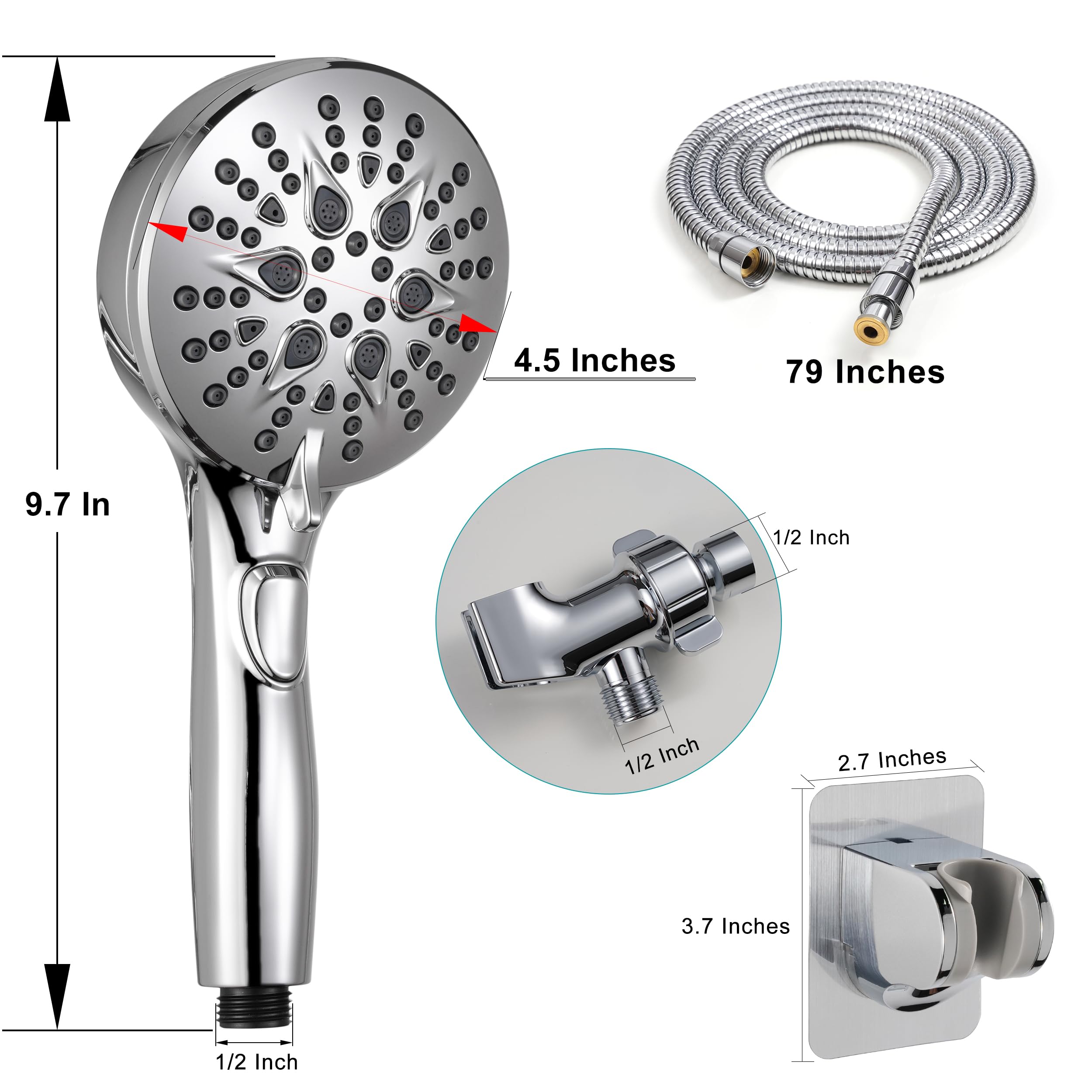 GwernKB adhesive wall mount keeps the shower within reach