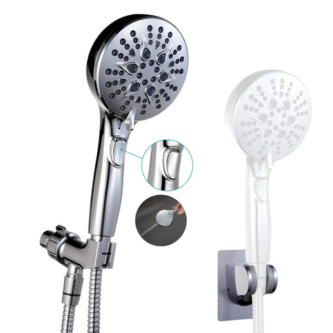 GwernKB handheld shower head with 7 spray modes for versatile cleansing